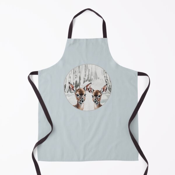Item preview, Two Fawns In Watercolor Winter Scene With Birch Trees Baby Deer designed and sold by LittleGnomad.