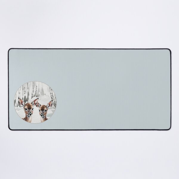 Item preview, Two Fawns In Watercolor Winter Scene With Birch Trees Baby Deer designed and sold by LittleGnomad.