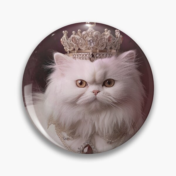 Item preview, White Persian Cat with Crown 03 designed and sold by Elisabeth Lucas.