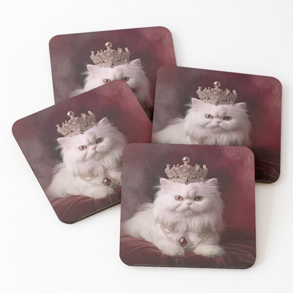 Item preview, White Persian Cat with Crown 03 designed and sold by Elisabeth Lucas.