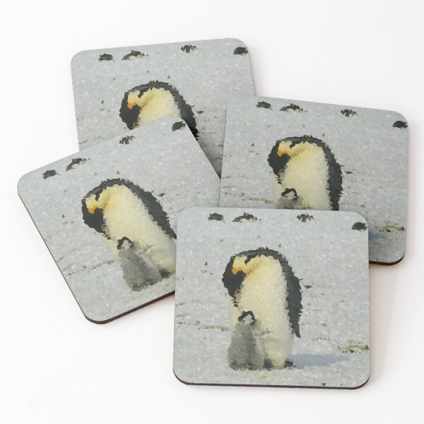 Item preview, Penguin Mother Baby Low Polygon Digital Art Low Poly Art designed and sold by SpiroJo.