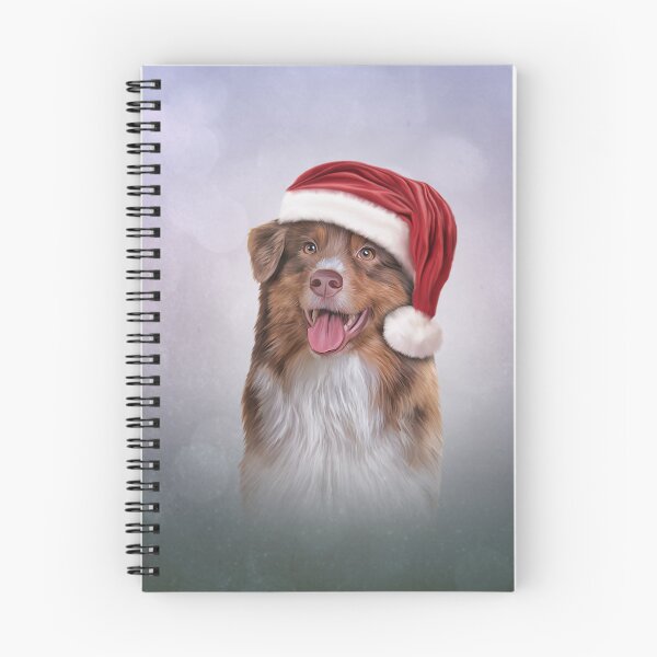 Artikelvorschau, Hund Australian Shepherd mit rotem Hut des Weihnachtsmanns entworfen und verkauft von bonidog.