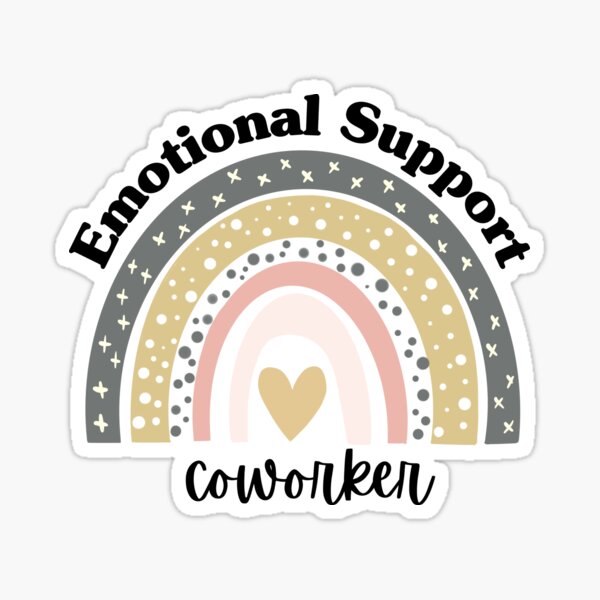 Emotional Support Co-Worker (Rainbow) - Matte Mental Health Sticker