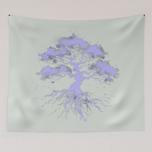 Item preview, Great Oak Tree - Bold Violet Minimalist Watercolor designed and sold by HausKatz.