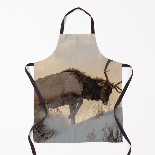 Item preview, The majestic bull elk forages for food under the snow designed and sold by InHerits.