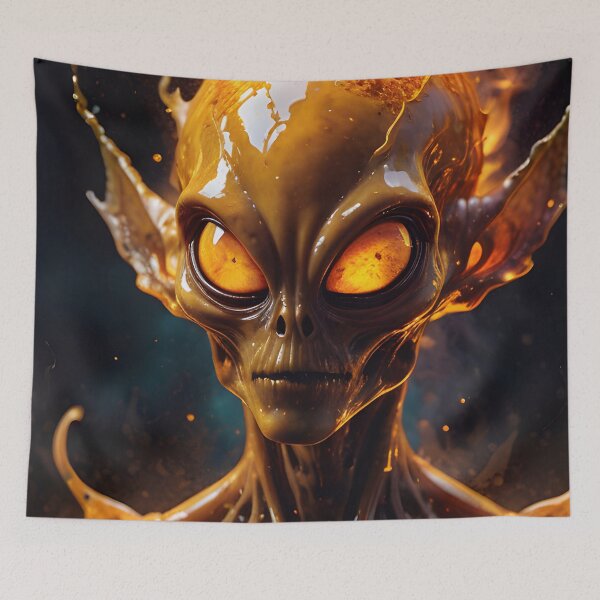 Item preview, The Fire Alien Space Invader designed and sold by TheArtOfPat.
