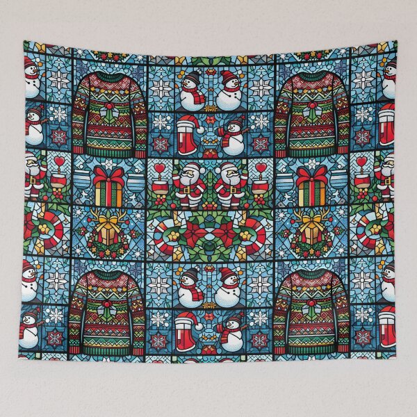 Item preview, Ugly sweater Christmas stained glass designed and sold by NoRandom.