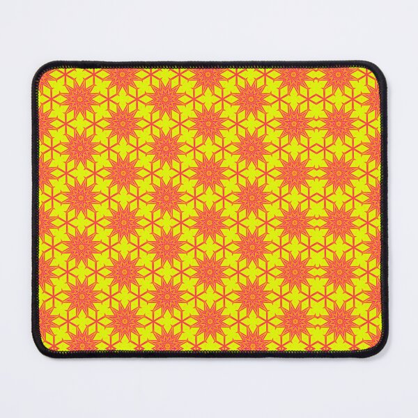 Item preview, Bright Orange Starburst Flower On Yellow Pattern designed and sold by AStar17.