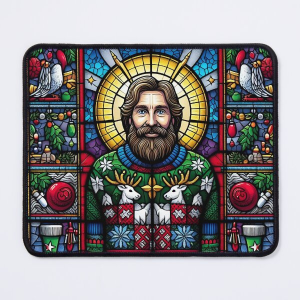 Item preview, Ugly sweater Christmas stained glass dude designed and sold by NoRandom.