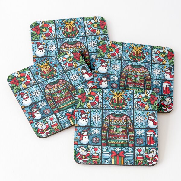 Item preview, Ugly sweater Christmas stained glass designed and sold by NoRandom.