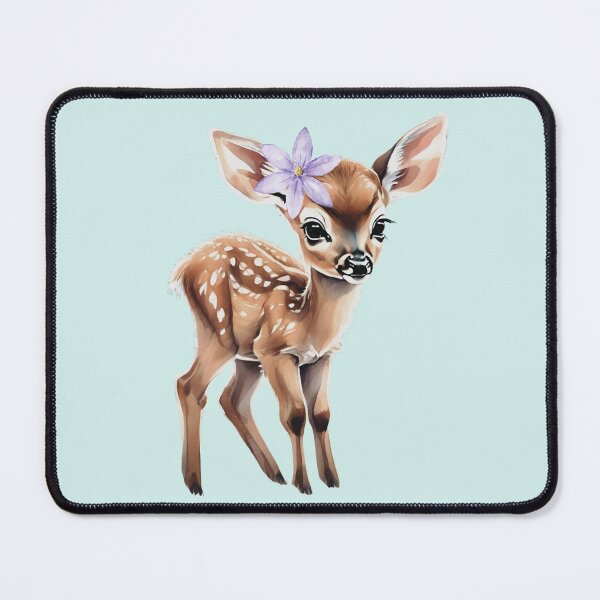 Item preview, Baby Fawn With Purple Flower Water Color designed and sold by LittleGnomad.
