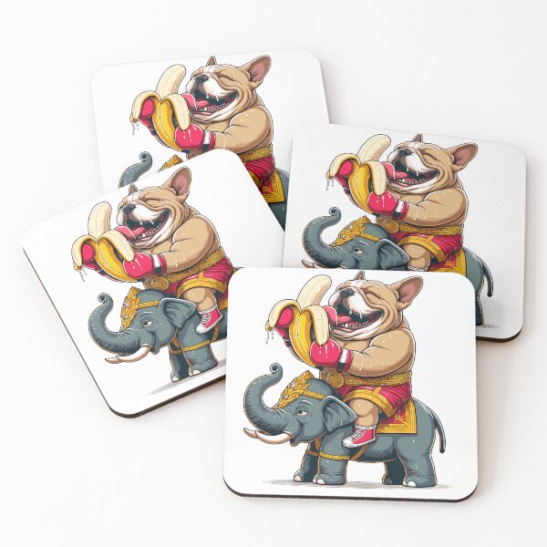 Item preview, Papa bull dog rides elephant  designed and sold by olopaw.