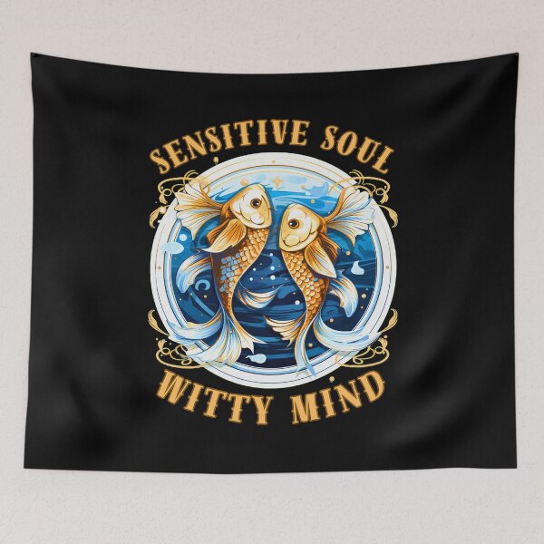 Item preview, Sensitive Soul, Witty Mind. pisces zodiac  designed and sold by ZodiacWonders.