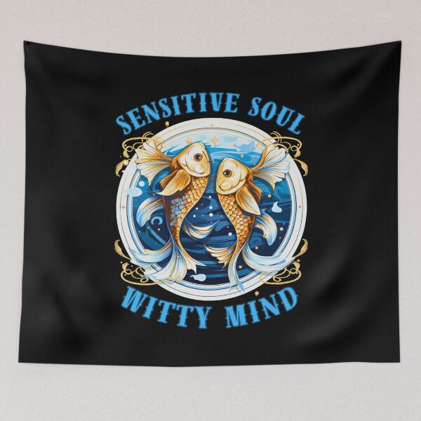 Item preview, Sensitive Soul, Witty Mind. pisces horoscope designed and sold by ZodiacWonders.