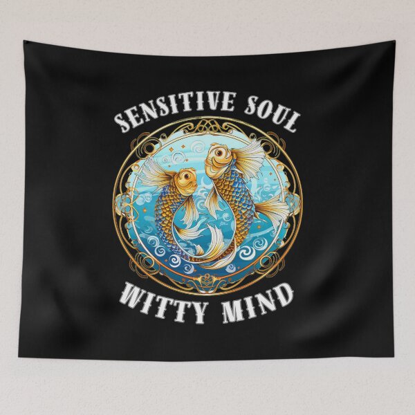 Item preview, Sensitive Soul, Witty Mind. pisces symbol designed and sold by ZodiacWonders.