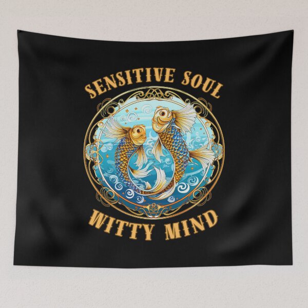 Item preview, Sensitive Soul, Witty Mind. pisces fish designed and sold by ZodiacWonders.