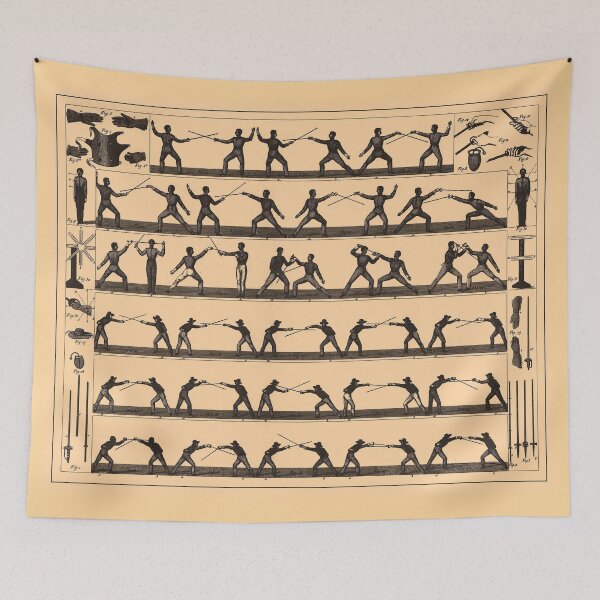 Item preview, Vintage Fencing Swordsmanship Diagram (1907) designed and sold by BravuraMedia.