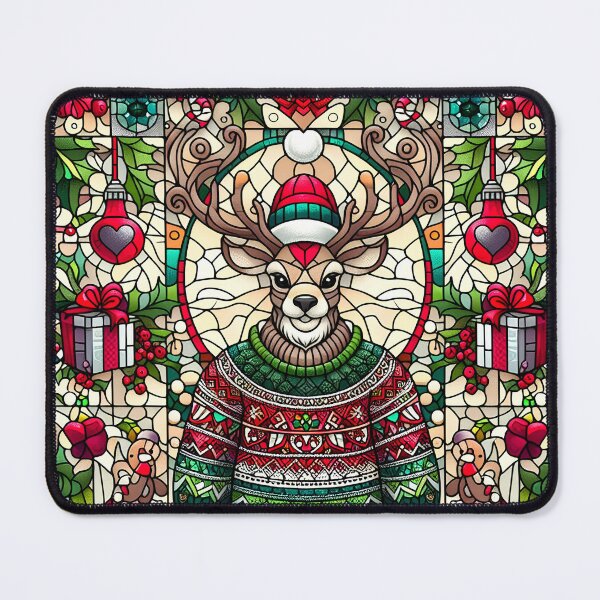 Item preview, Ugly sweater Christmas stained glass deer designed and sold by NoRandom.