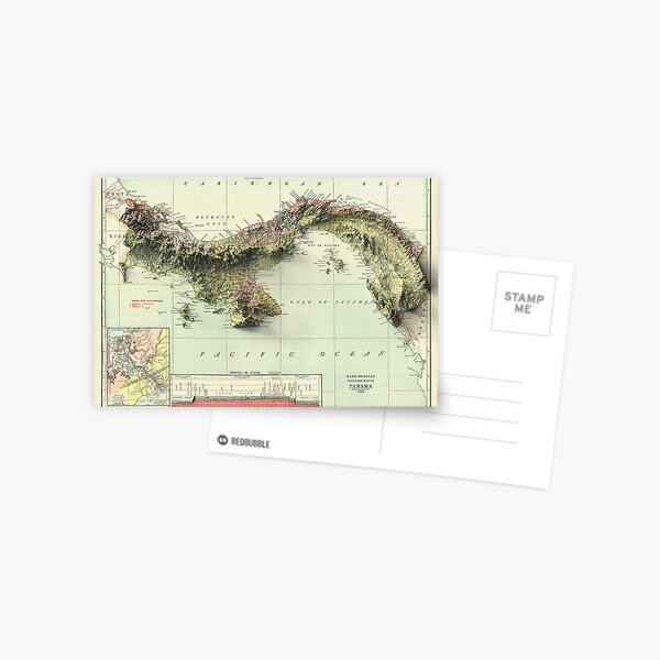 Item preview, Panama Shaded Relief Map 3D digitally-rendered (1924) designed and sold by ThinkAboutMaps.