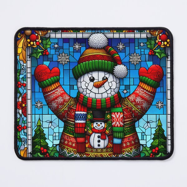 Item preview, Ugly sweater Christmas stained glass snowman designed and sold by NoRandom.