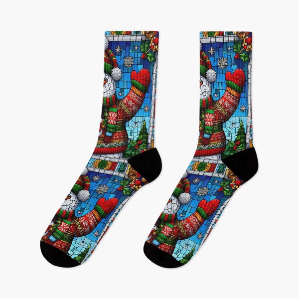 Item preview, Ugly sweater Christmas stained glass snowman designed and sold by NoRandom.