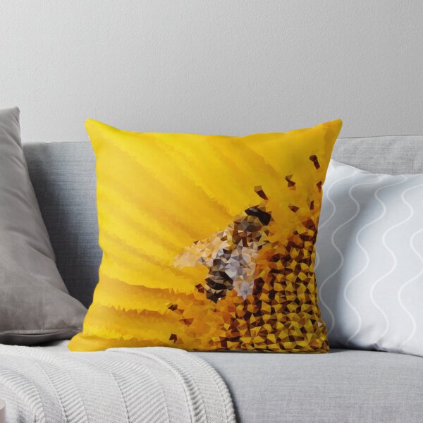 Item preview, Bee Sunflower Low Polygon Digital Art Low Poly Art designed and sold by SpiroJo.