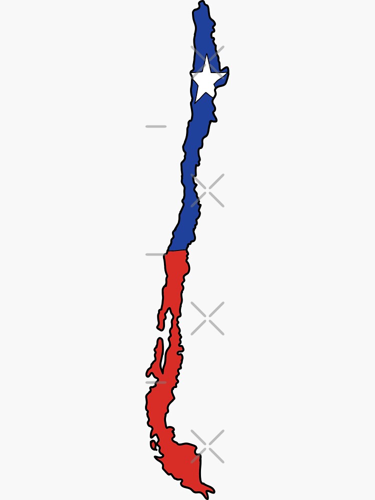 Chile country shape flag Sticker for Sale by Rachael Taylor