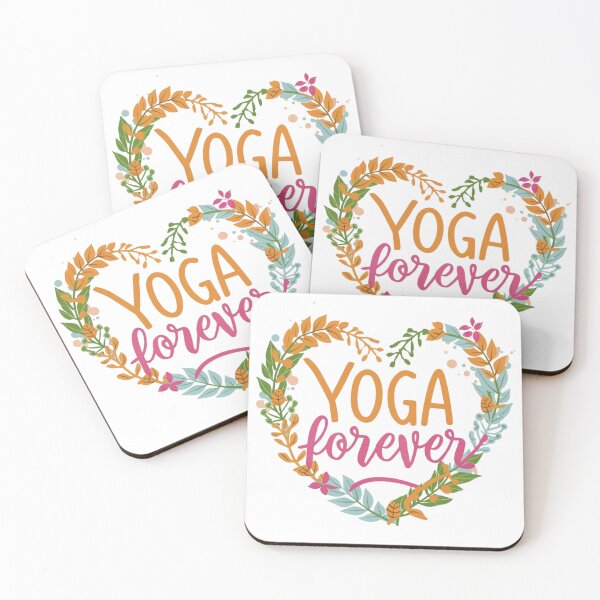 Item preview, Cute Yoga Forever message in colorful heart designed and sold by Bela Mehta.