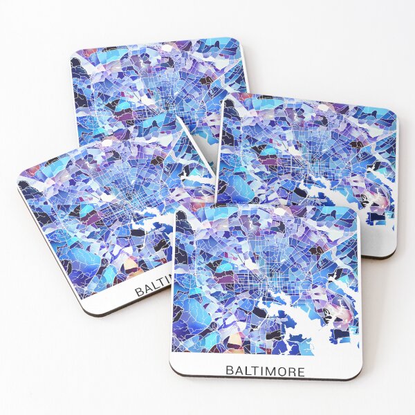Item preview, Baltimore Maryland Named City Map - Marine Blue designed and sold by StylishStacks.