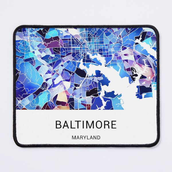 Item preview, Baltimore Maryland Named City Map - Marine Blue designed and sold by StylishStacks.