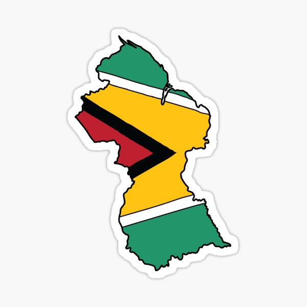 Item preview, Guyana country shape flag designed and sold by zenithcreative.