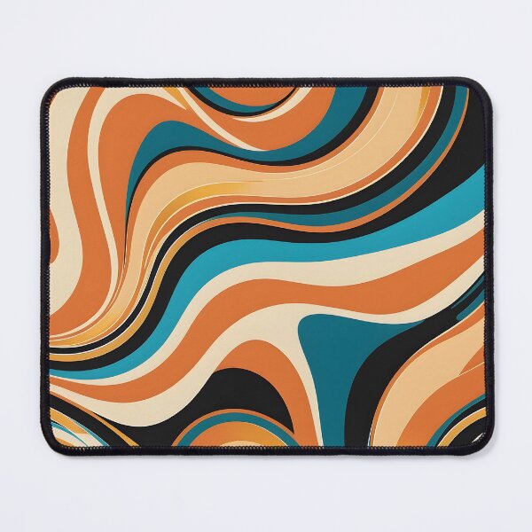 Item preview, Retro Mid Modern Liquid Swirls Dark Cyan designed and sold by Prints and Lifestyle.