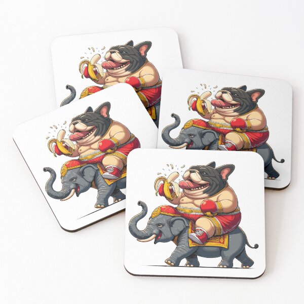 Item preview, Papa bull dog rides elephant  designed and sold by olopaw.