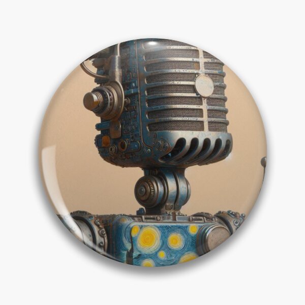 Item preview, Vintage Microphone Robot Wearing Van Gogh’s Starry Night designed and sold by Star-Fragment.
