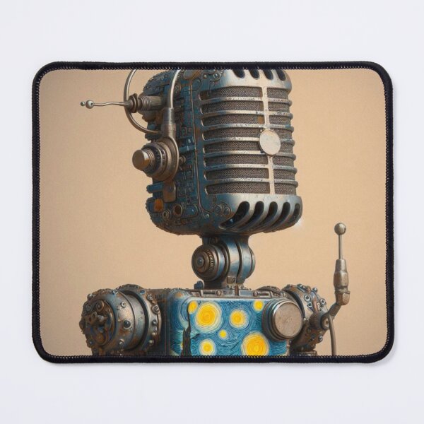 Item preview, Vintage Microphone Robot Wearing Van Gogh’s Starry Night designed and sold by Star-Fragment.