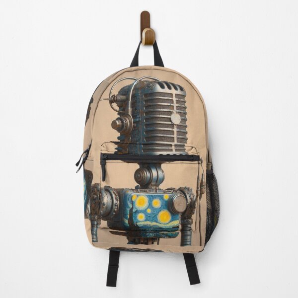 Item preview, Vintage Microphone Robot Wearing Van Gogh’s Starry Night designed and sold by Star-Fragment.