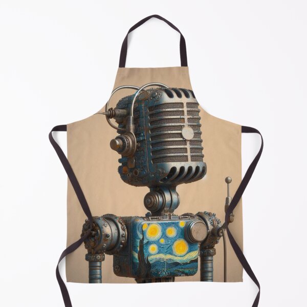 Item preview, Vintage Microphone Robot Wearing Van Gogh’s Starry Night designed and sold by Star-Fragment.