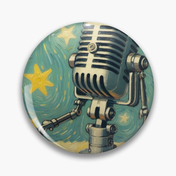 Item preview, Impressionist Style Vintage Microphone Robot designed and sold by Star-Fragment.