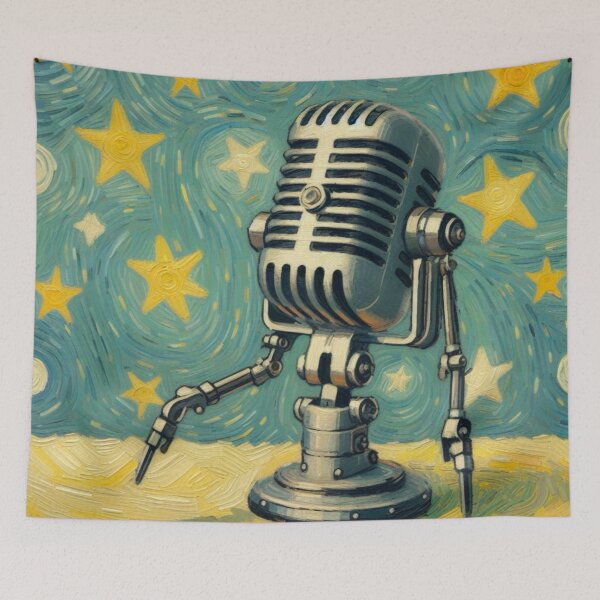 Item preview, Impressionist Style Vintage Microphone Robot designed and sold by Star-Fragment.