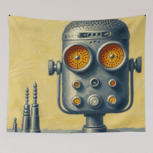 Item preview, Impressionist Style Vintage Microphone Turned Robot designed and sold by Star-Fragment.