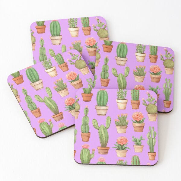 Item preview, Cactus Drawing Seamless Pattern Purple lavender background designed and sold by Sototos® ⭐⭐⭐⭐⭐.