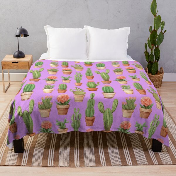Item preview, Cactus Drawing Seamless Pattern Purple lavender background designed and sold by Sototos® ⭐⭐⭐⭐⭐.