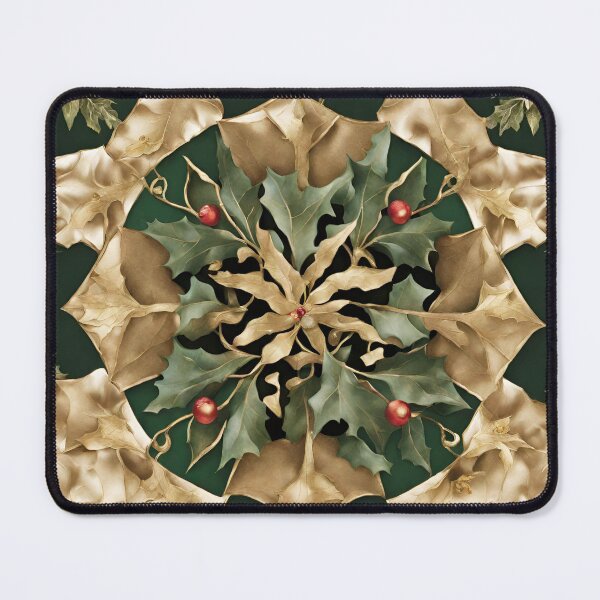 Item preview, Golden Holly Kaleidoscope designed and sold by cozycozyart.