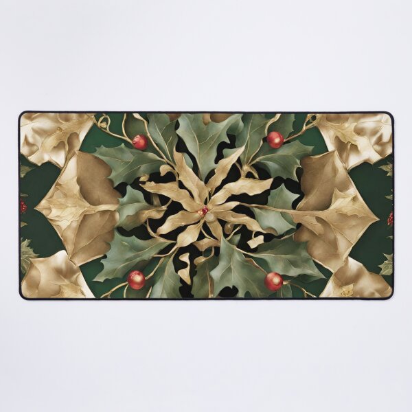 Item preview, Golden Holly Kaleidoscope designed and sold by cozycozyart.