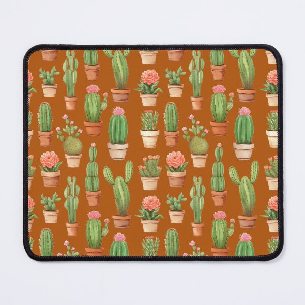 Item preview, Cactus Drawing Seamless Pattern Orange Bronze background designed and sold by Sototos® ⭐⭐⭐⭐⭐.