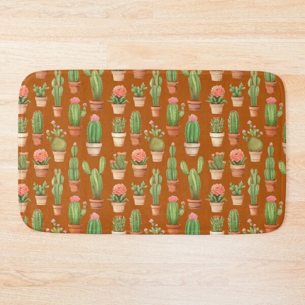 Item preview, Cactus Drawing Seamless Pattern Orange Bronze background designed and sold by Sototos® ⭐⭐⭐⭐⭐.