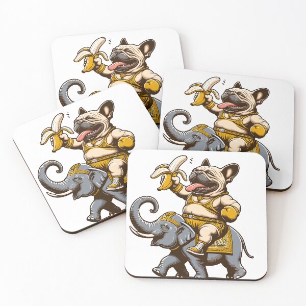 Item preview, Papa bull dog rides elephant  designed and sold by olopaw.