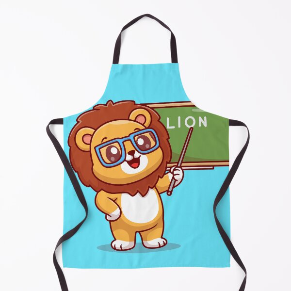 Item preview, Wise Mane Tutor: Cute Lion Teacher with Board Cartoon Vector Icon Illustration designed and sold by hjian8219.