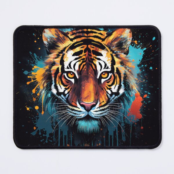 Item preview, Colorful Tiger on Black 02 designed and sold by Elisabeth Lucas.