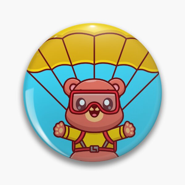 Item preview, Airborne Adventure: Cute Bear Flying with Parachute Cartoon Vector Icon Illustration designed and sold by hjian8219.